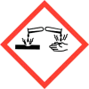 Causes corrosion to metals, skin, and eyes